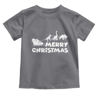 Funny Xmas Dinosaur Toddler T Shirt Merry Christmas Dino Santa's Sleigh - Wonder Print Shop