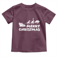 Funny Xmas Dinosaur Toddler T Shirt Merry Christmas Dino Santa's Sleigh - Wonder Print Shop