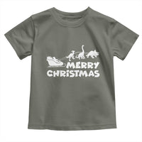 Funny Xmas Dinosaur Toddler T Shirt Merry Christmas Dino Santa's Sleigh - Wonder Print Shop