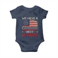 We Have A Constitution Not A King Baby Onesie No Kings in America Betsy Ross Flag - Wonder Print Shop