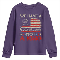 We Have A Constitution Not A King Youth Sweatshirt No Kings in America Betsy Ross Flag - Wonder Print Shop