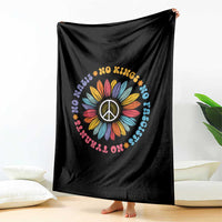 No Kings No Fascists No Tyrants No Nazis Throw Blanket Peace Floral Sunflower - Wonder Print Shop