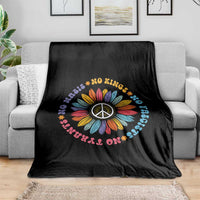 No Kings No Fascists No Tyrants No Nazis Throw Blanket Peace Floral Sunflower - Wonder Print Shop