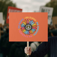 No Kings No Fascists No Tyrants No Nazis Protest Sign Peace Floral Sunflower - Wonder Print Shop
