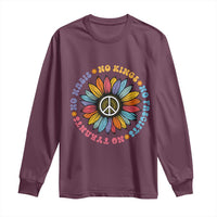 No Kings No Fascists No Tyrants No Nazis Long Sleeve Shirt Peace Floral Sunflower - Wonder Print Shop