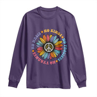 No Kings No Fascists No Tyrants No Nazis Long Sleeve Shirt Peace Floral Sunflower - Wonder Print Shop
