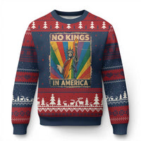 Funny No Kings In America LGBT Ugly Christmas Sweater Retro Statue Of Liberty - Wonder Print Shop
