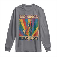 Funny No Kings In America LGBT Long Sleeve Shirt Retro Statue Of Liberty - Wonder Print Shop