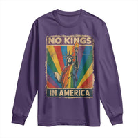 Funny No Kings In America LGBT Long Sleeve Shirt Retro Statue Of Liberty - Wonder Print Shop