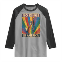 Funny No Kings In America LGBT Raglan Shirt Retro Statue Of Liberty - Wonder Print Shop