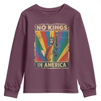 Funny No Kings In America LGBT Youth Sweatshirt Retro Statue Of Liberty - Wonder Print Shop