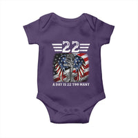 Veteran Suicide Awareness Baby Onesie 22 A Day Is 22 Too Many Vintage American Flag - Wonder Print Shop