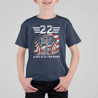Veteran Suicide Awareness T Shirt For Kid 22 A Day Is 22 Too Many Vintage American Flag - Wonder Print Shop