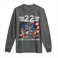 Veteran Suicide Awareness Long Sleeve Shirt 22 A Day Is 22 Too Many Vintage American Flag - Wonder Print Shop