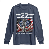 Veteran Suicide Awareness Long Sleeve Shirt 22 A Day Is 22 Too Many Vintage American Flag - Wonder Print Shop
