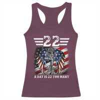 Veteran Suicide Awareness Racerback Tank Top 22 A Day Is 22 Too Many Vintage American Flag - Wonder Print Shop