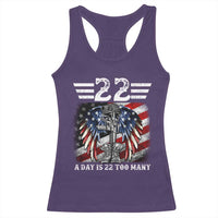 Veteran Suicide Awareness Racerback Tank Top 22 A Day Is 22 Too Many Vintage American Flag - Wonder Print Shop