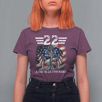 Veteran Suicide Awareness T Shirt For Women 22 A Day Is 22 Too Many Vintage American Flag - Wonder Print Shop