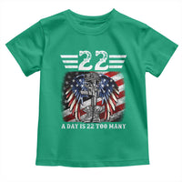 Veteran Suicide Awareness Toddler T Shirt 22 A Day Is 22 Too Many Vintage American Flag - Wonder Print Shop