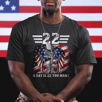 Veteran Suicide Awareness T Shirt 22 A Day Is 22 Too Many Vintage American Flag - Wonder Print Shop