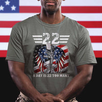 Veteran Suicide Awareness T Shirt 22 A Day Is 22 Too Many Vintage American Flag - Wonder Print Shop