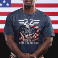 Veteran Suicide Awareness T Shirt 22 A Day Is 22 Too Many Vintage American Flag - Wonder Print Shop