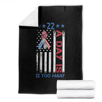 Veteran Suicide Awareness Throw Blanket 22 A Day Is 22 Too Many American Flag - Wonder Print Shop
