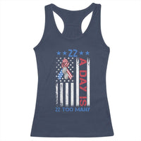 Veteran Suicide Awareness Racerback Tank Top 22 A Day Is 22 Too Many American Flag - Wonder Print Shop
