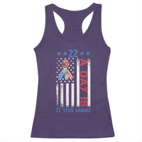 Veteran Suicide Awareness Racerback Tank Top 22 A Day Is 22 Too Many American Flag - Wonder Print Shop