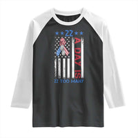 Veteran Suicide Awareness Raglan Shirt 22 A Day Is 22 Too Many American Flag - Wonder Print Shop