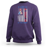 Veteran Suicide Awareness Sweatshirt 22 A Day Is 22 Too Many American Flag - Wonder Print Shop