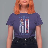 Veteran Suicide Awareness T Shirt For Women 22 A Day Is 22 Too Many American Flag - Wonder Print Shop