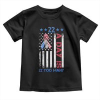 Veteran Suicide Awareness Toddler T Shirt 22 A Day Is 22 Too Many American Flag - Wonder Print Shop