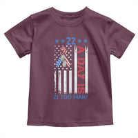 Veteran Suicide Awareness Toddler T Shirt 22 A Day Is 22 Too Many American Flag - Wonder Print Shop