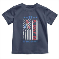 Veteran Suicide Awareness Toddler T Shirt 22 A Day Is 22 Too Many American Flag - Wonder Print Shop