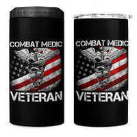 Combat Medic Veteran 4 in 1 Can Cooler Tumbler Medical Military Soldier Vintage American Flag - Wonder Print Shop