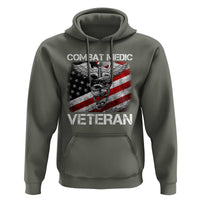 Combat Medic Veteran Hoodie Medical Military Soldier Vintage American Flag - Wonder Print Shop