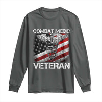 Combat Medic Veteran Long Sleeve Shirt Medical Military Soldier Vintage American Flag - Wonder Print Shop