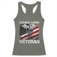 Combat Medic Veteran Racerback Tank Top Medical Military Soldier Vintage American Flag - Wonder Print Shop