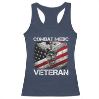 Combat Medic Veteran Racerback Tank Top Medical Military Soldier Vintage American Flag - Wonder Print Shop