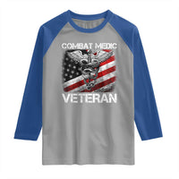 Combat Medic Veteran Raglan Shirt Medical Military Soldier Vintage American Flag - Wonder Print Shop