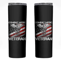Combat Medic Veteran Skinny Tumbler Medical Military Soldier Vintage American Flag - Wonder Print Shop