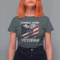 Combat Medic Veteran T Shirt For Women Medical Military Soldier Vintage American Flag - Wonder Print Shop