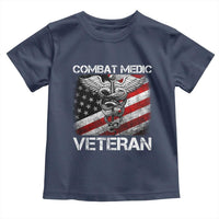 Combat Medic Veteran Toddler T Shirt Medical Military Soldier Vintage American Flag - Wonder Print Shop