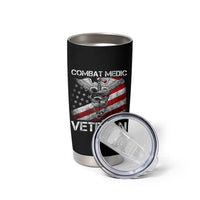 Combat Medic Veteran Tumbler Cup Medical Military Soldier Vintage American Flag - Wonder Print Shop