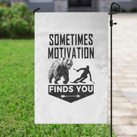Funny Skiing Garden Flag Sometimes Motivation Finds You Ski Mountain Bear - Wonder Print Shop