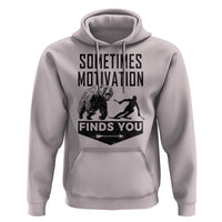 Funny Skiing Hoodie Sometimes Motivation Finds You Ski Mountain Bear - Wonder Print Shop
