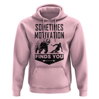 Funny Skiing Hoodie Sometimes Motivation Finds You Ski Mountain Bear - Wonder Print Shop