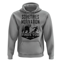 Funny Skiing Hoodie Sometimes Motivation Finds You Ski Mountain Bear - Wonder Print Shop