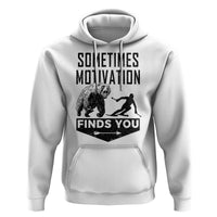 Funny Skiing Hoodie Sometimes Motivation Finds You Ski Mountain Bear - Wonder Print Shop
